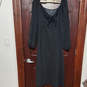 Elegant Black Polka Dot Dress